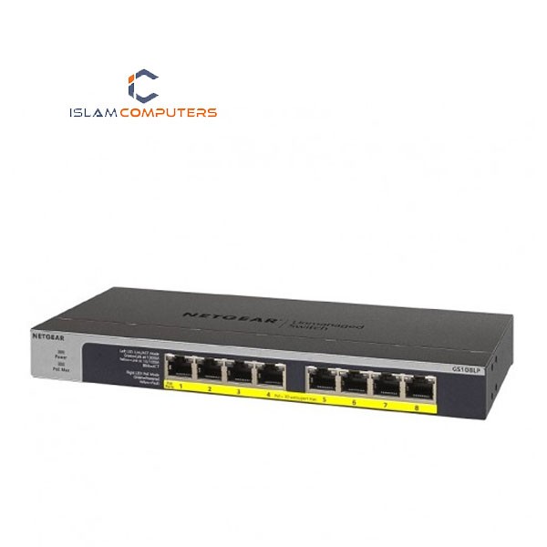 Netgear GS108LP 8 +4 PoE Port Pro Safe Gigabit PoE Unmanaged Desktop Switch