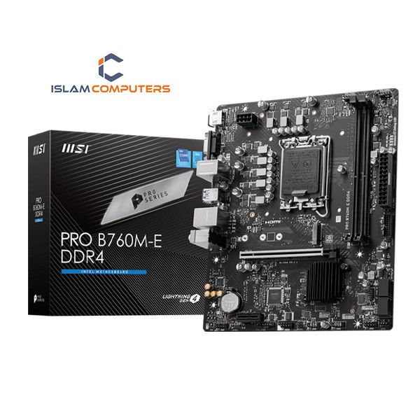 MSI PRO B760M-E DDR4 mATX Motherboard (Supports 12th/ 13th Gen Intel Processors)