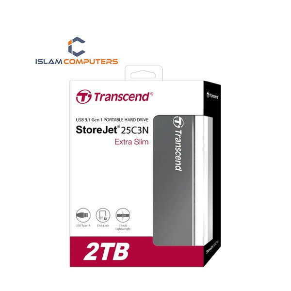 Transcend 2TB StoreJet 25C3N Portable Hard Disk Drive Iron Gray