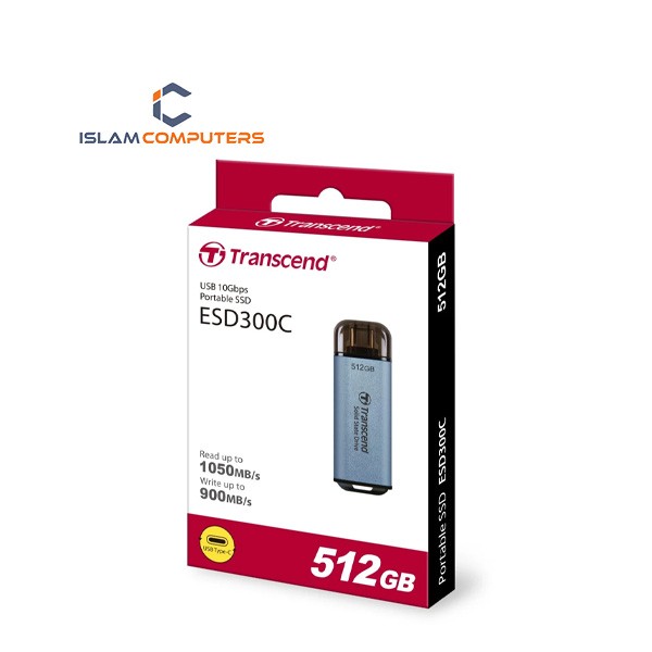 Transcend 512GB ESD300C Type C Portable SSD SKY BLUE