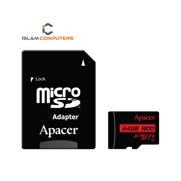 Apacer 64GB microSDXC UHS-I U1, Class10, R100 (AP64GMCSX10UB-R)