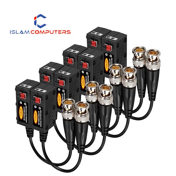 VIMVIP 1080P AHD/HD-CVI/TVI/CVBS Passive HD Video Balun Transmitter 4 Pairs (UTP Up to 350M-600M)