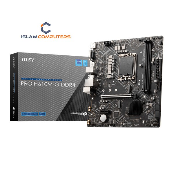 MSI PRO H610M-G DDR4 MOTHERBOARD (Supports 12th Gen Intel Core, Pentium Gold and Celeron processors)
